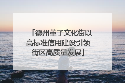 德州董子文化街以高标准信用建设引领街区高质量发展