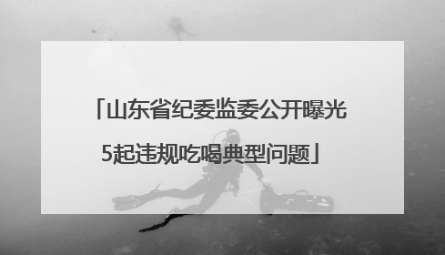 山东省纪委监委公开曝光5起违规吃喝典型问题