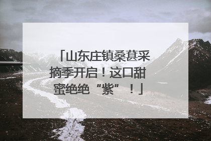 山东庄镇桑葚采摘季开启！这口甜蜜绝绝“紫”！