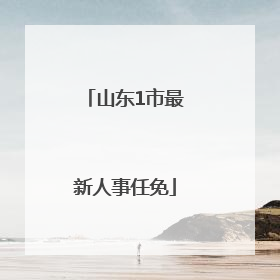 山东1市最新人事任免