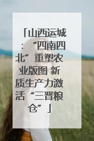 山西运城：“四南四北”重塑农业版图 新质生产力激活“三晋粮仓”