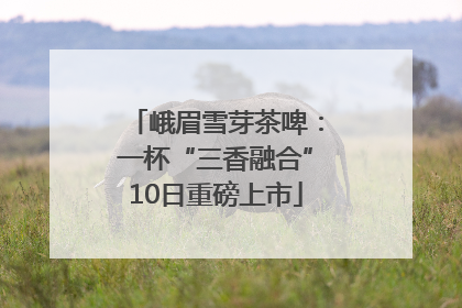 峨眉雪芽茶啤：一杯“三香融合”10日重磅上市