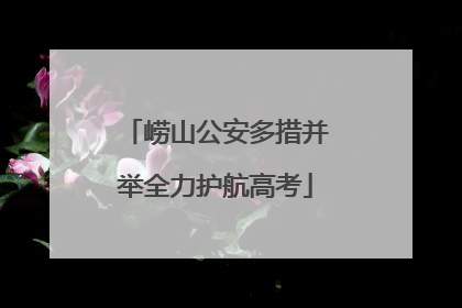 崂山公安多措并举全力护航高考