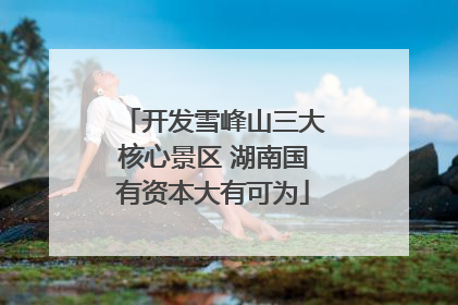 开发雪峰山三大核心景区 湖南国有资本大有可为
