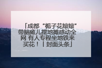 成都“栀子花孃孃”带脑瘫儿摆地摊感动全网 有人专程坐地铁来买花！丨封面头条