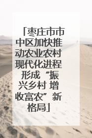 枣庄市市中区加快推动农业农村现代化进程 形成“振兴乡村 增收富农”新格局