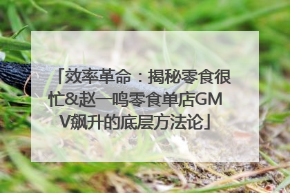 效率革命：揭秘零食很忙&赵一鸣零食单店GMV飙升的底层方法论