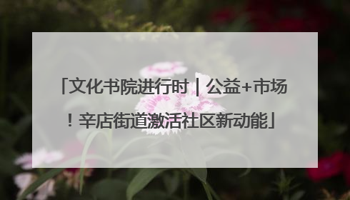 文化书院进行时｜公益+市场！辛店街道激活社区新动能