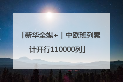 新华全媒+｜中欧班列累计开行110000列