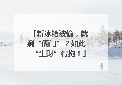 新冰箱被偷，就剩“俩门”？如此“生财”得拘！