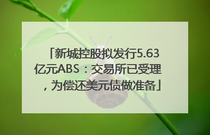 新城控股拟发行5.63亿元ABS：交易所已受理，为偿还美元债做准备