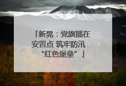 新晃：党旗插在安置点 筑牢防汛“红色堡垒”