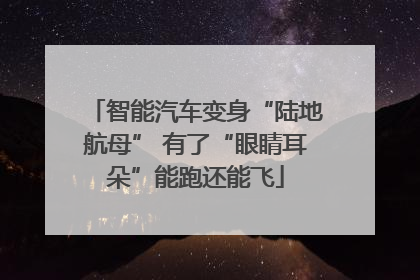 智能汽车变身“陆地航母” 有了“眼睛耳朵”能跑还能飞
