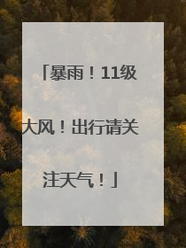 暴雨！11级大风！出行请关注天气！