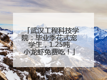 武汉工程科技学院：毕业季花式宠学生，1.25吨小龙虾免费吃！