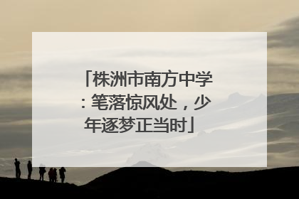 株洲市南方中学：笔落惊风处，少年逐梦正当时
