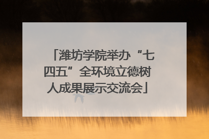 潍坊学院举办“七四五”全环境立德树人成果展示交流会