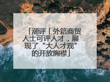 潮评丨外籍商贸人士可评人才，展现了“大人才观”的开放胸襟