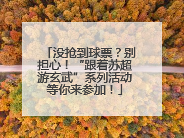 没抢到球票？别担心！“跟着苏超游玄武”系列活动等你来参加！