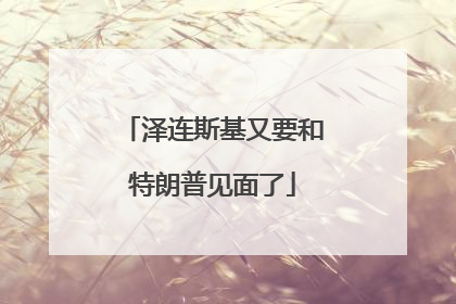 泽连斯基又要和特朗普见面了