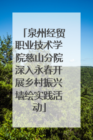 泉州经贸职业技术学院慈山分院深入永春开展乡村振兴墙绘实践活动