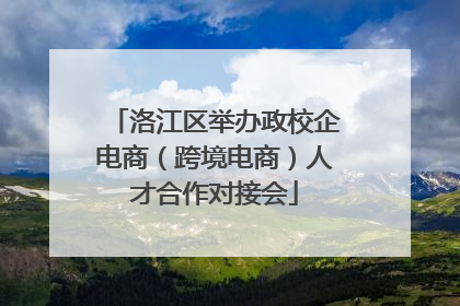 洛江区举办政校企电商（跨境电商）人才合作对接会