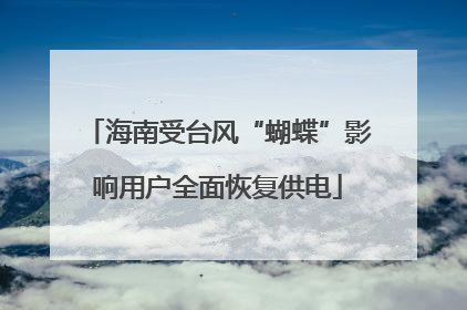 海南受台风“蝴蝶”影响用户全面恢复供电
