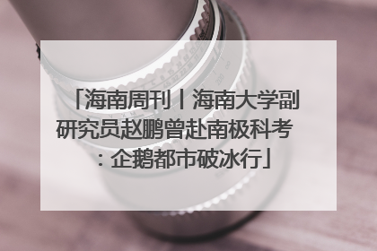 海南周刊丨海南大学副研究员赵鹏曾赴南极科考：企鹅都市破冰行
