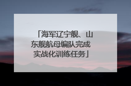 海军辽宁舰、山东舰航母编队完成实战化训练任务
