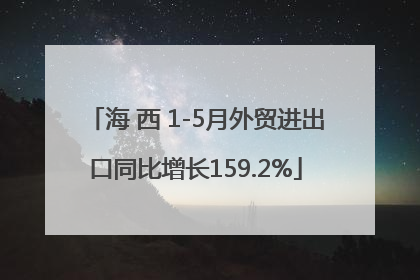 海 西 1-5月外贸进出口同比增长159.2%