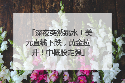 深夜突然跳水！美元直线下跌，黄金拉升！中概股走强
