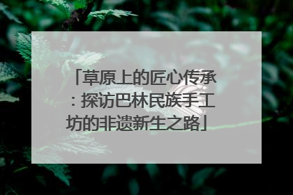 草原上的匠心传承：探访巴林民族手工坊的非遗新生之路