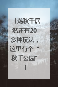 荡秋千居然还有20多种玩法，这里有个“秋千公园”