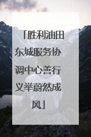 胜利油田东城服务协调中心善行义举蔚然成风