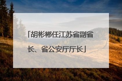 胡彬郴任江苏省副省长、省公安厅厅长