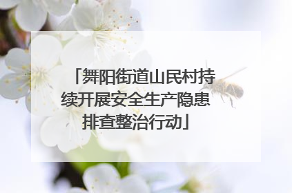 舞阳街道山民村持续开展安全生产隐患排查整治行动