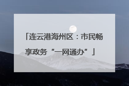 连云港海州区：市民畅享政务“一网通办”