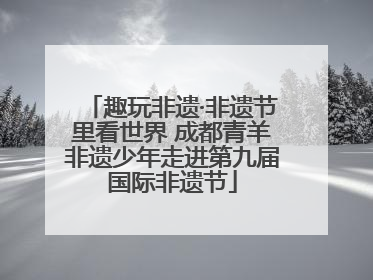 趣玩非遗·非遗节里看世界 成都青羊非遗少年走进第九届国际非遗节