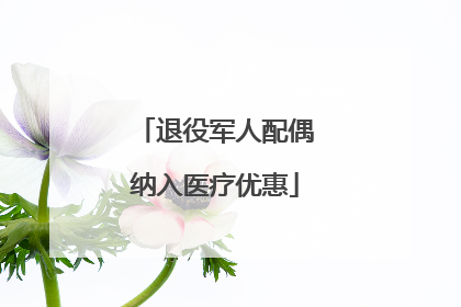 退役军人配偶纳入医疗优惠