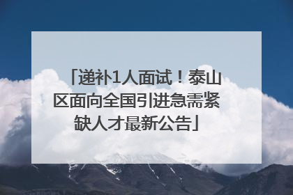 递补1人面试！泰山区面向全国引进急需紧缺人才最新公告