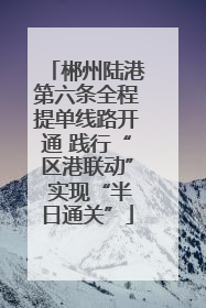 郴州陆港第六条全程提单线路开通 践行“区港联动” 实现“半日通关”