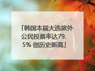 韩国本届大选旅外公民投票率达79.5% 创历史新高