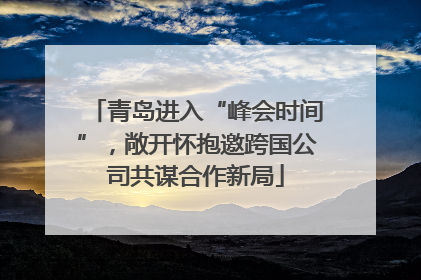 青岛进入“峰会时间”，敞开怀抱邀跨国公司共谋合作新局