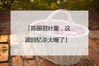 陈丽君叶童，这波回忆杀太暖了