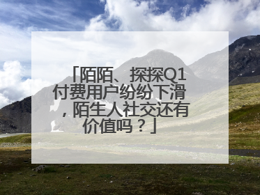 陌陌、探探Q1付费用户纷纷下滑，陌生人社交还有价值吗？