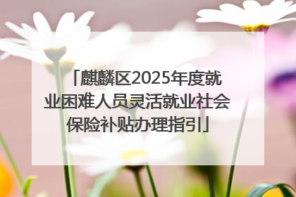 麒麟区2025年度就业困难人员灵活就业社会保险补贴办理指引