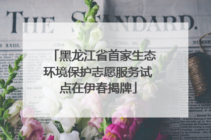 黑龙江省首家生态环境保护志愿服务试点在伊春揭牌