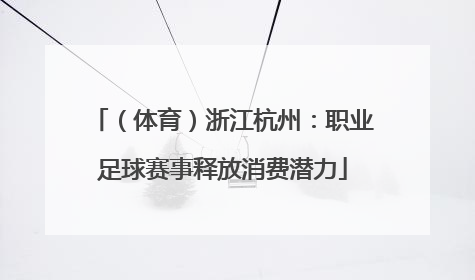 （体育）浙江杭州：职业足球赛事释放消费潜力