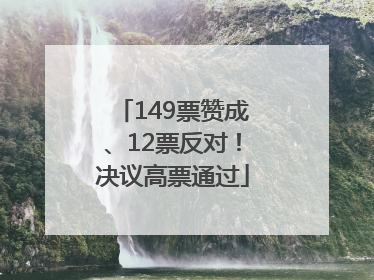 149票赞成、12票反对！决议高票通过
