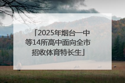 2025年烟台一中等14所高中面向全市招收体育特长生